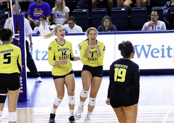 Jordan Roberts (right) reacts during a match against Creighton this season.