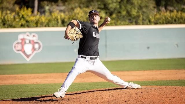 Ryna Humphreys in the stretch for Westmont baseball.