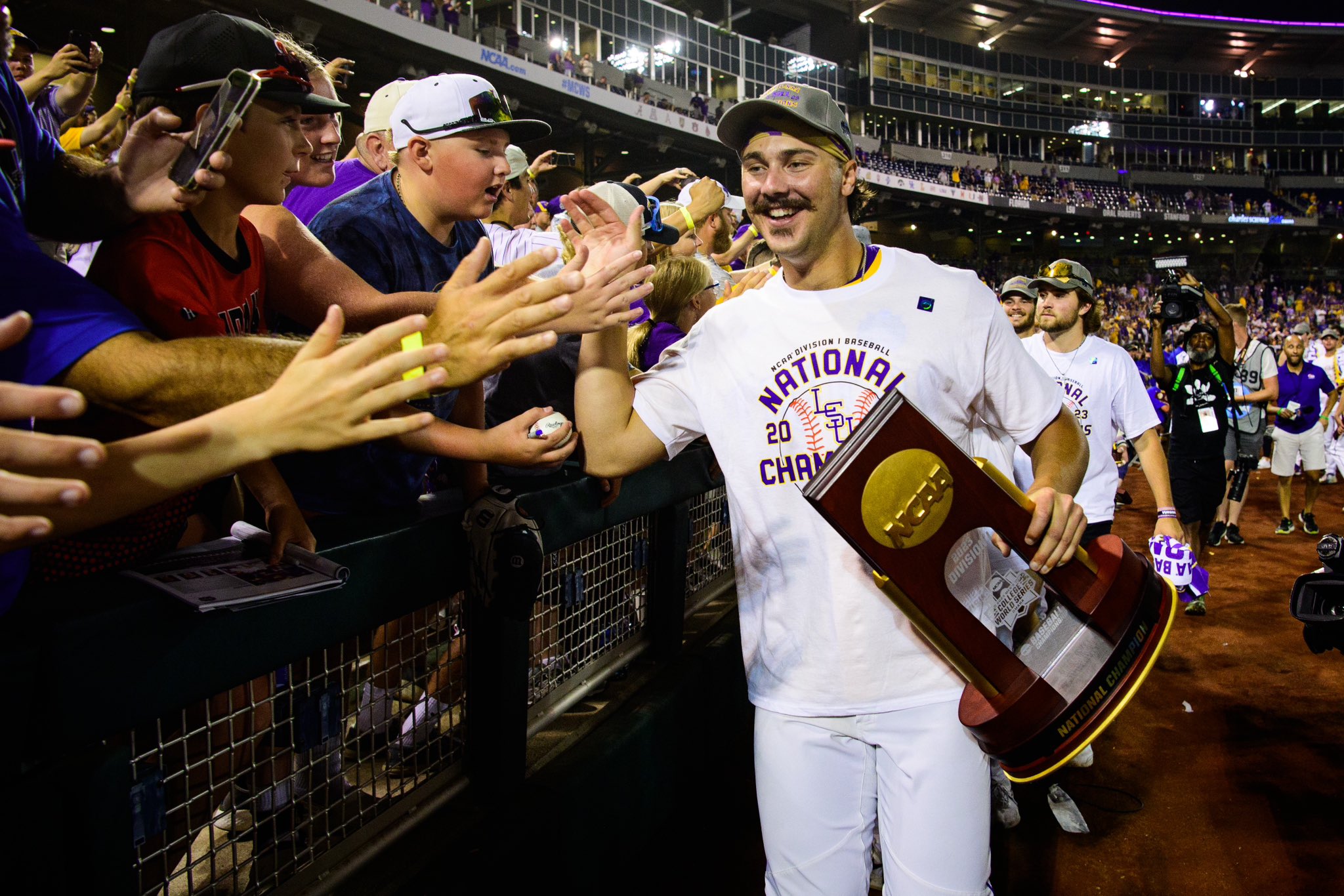 Paul Skenes celebrates during his time at LSU baseball.